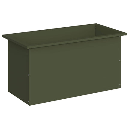 Plantekasse med LED Olivengrøn 40 x 80 x 40 cm Stål
