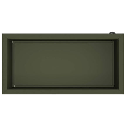 Plantekasse med LED Olivengrøn 40 x 80 x 40 cm Stål
