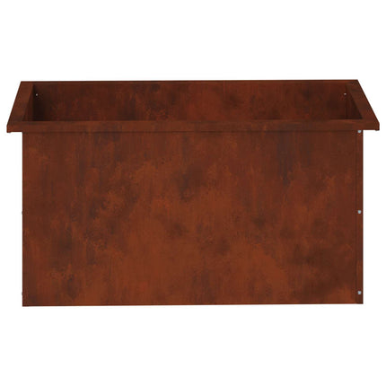 Plantekasse med LED 2 stk. Rusten 40 x 80 x 40 cm Cortenstål