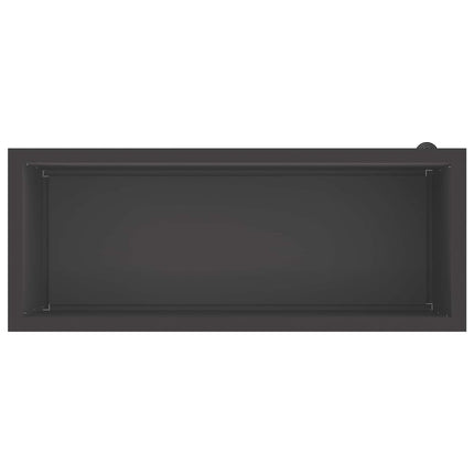 Plantekasse med LED Sort 40 × 100 × 40 cm Stål