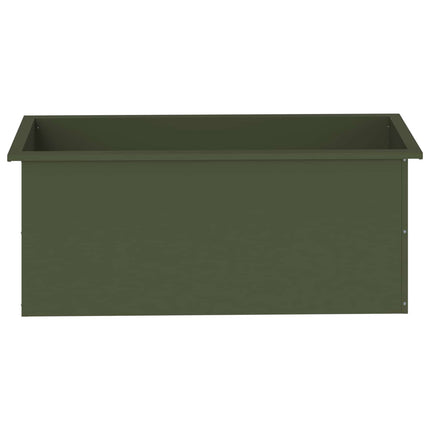 Plantekasse med LED Olivengrøn 40 × 100 × 40 cm Stål
