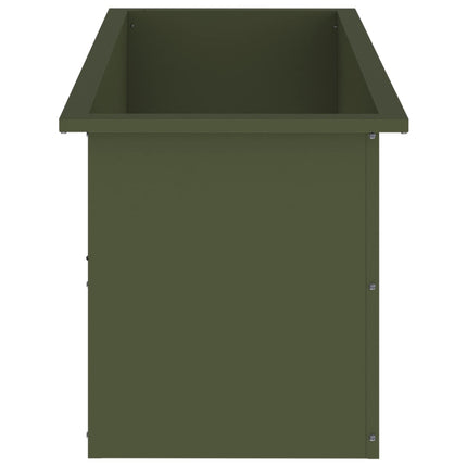 Plantekasse med LED Olivengrøn 40 × 100 × 40 cm Stål