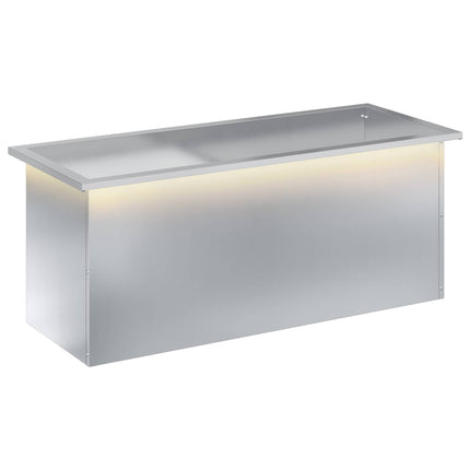 Plantekasse med LED Sølv 40 × 100 × 40 cm Galvaniseret stål