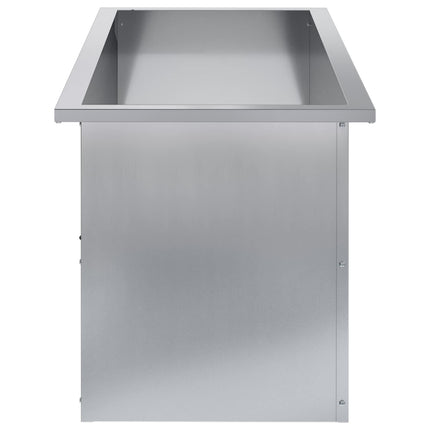 Plantekasse med LED Sølv 40 × 100 × 40 cm Galvaniseret stål