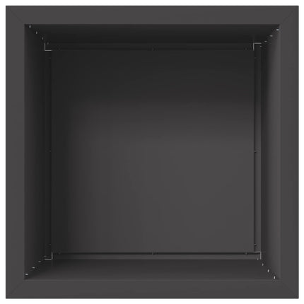 Plantekasse med LED Sort 50 × 50 × 48 cm Stål