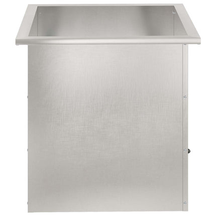 Plantekasse med LED Sølv 50 × 50 × 48 cm Rustfrit stål