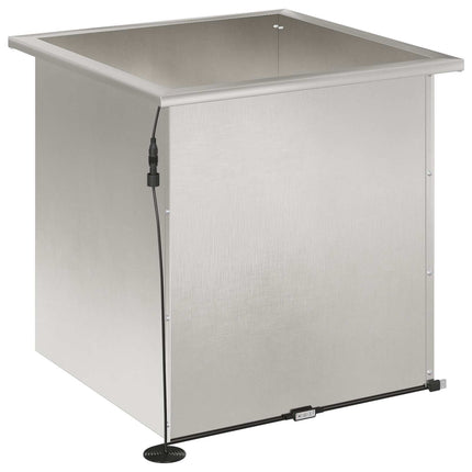 Plantekasse med LED 2 stk. Sølv 50 × 50 × 48 cm Rustfrit stål