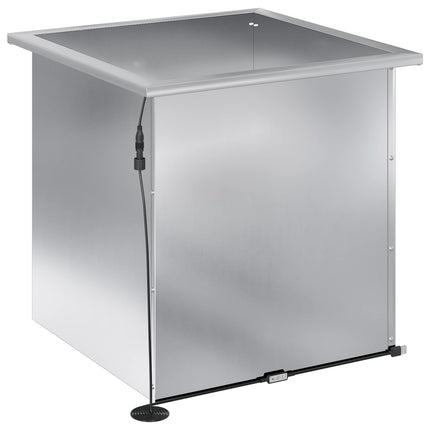 Plantekasse med LED 2 stk. Sølv 50 x 50 x 48 cm