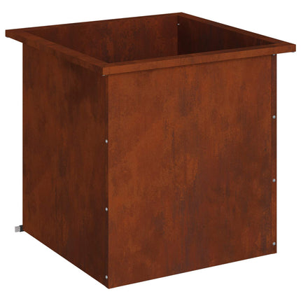 Plantekasse med LED Rusten 50 × 50 × 48 cm Cortenstål