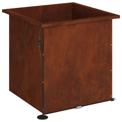 Plantekasse med LED Rusten 50 × 50 × 48 cm Cortenstål