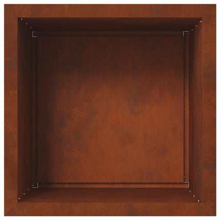 Plantekasse med LED 2 stk. Rusten 50 x 50 x 48 cm Cortenstål