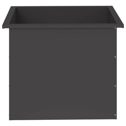Plantekasse med LED Sort 50 x 60 x 48 cm Stål
