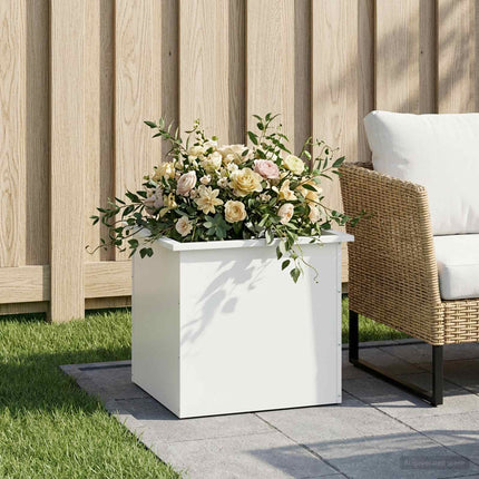 Plantekasse med LED Hvid 50 x 60 x 48 cm Stål