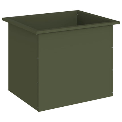 Plantekasse med LED Olivengrøn 50 x 60 x 48 cm Stål