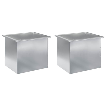 Plantekasse med LED 2 stk. Sølv 50 x 60 x 48 cm