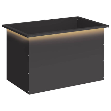 Plantekasse med LED Sort 50 x 80 x 48 cm Stål
