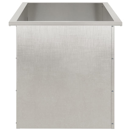 Plantekasse med LED 2 stk. Sølv 50 × 80 × 48 cm Rustfrit stål