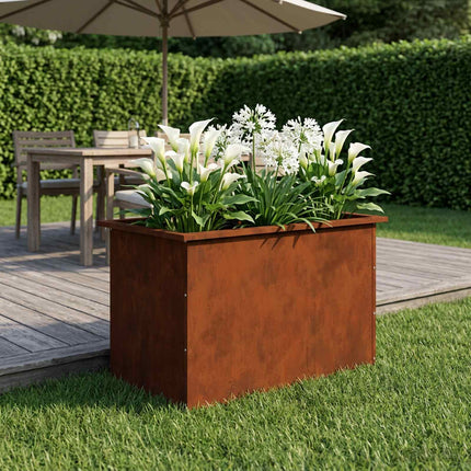 Plantekasse med LED Rusten 50 × 80 × 48 cm Cortenstål