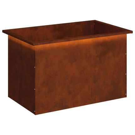 Plantekasse med LED Rusten 50 × 80 × 48 cm Cortenstål