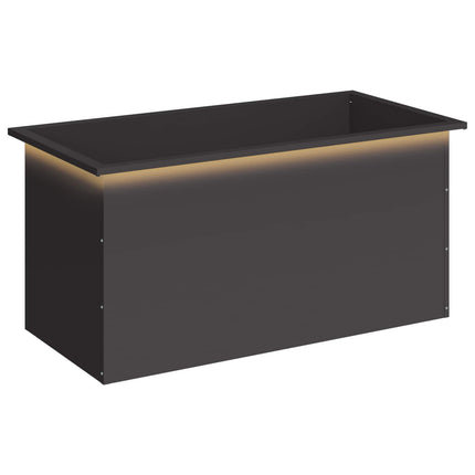 Plantekasse med LED Sort 50 x 100 x 48 cm Stål