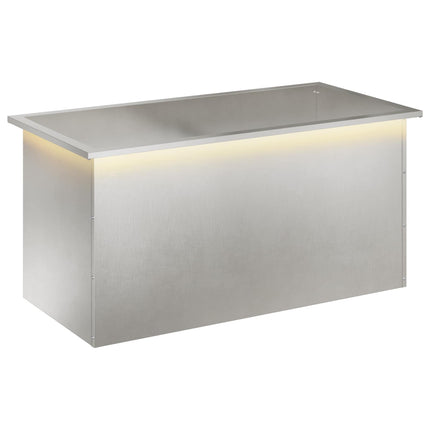 Plantekasse med LED Sølv 50 × 100 × 48 cm Rustfrit stål