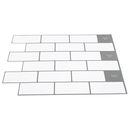 Subway flise 20 pcs Hvid grå 30 x 30 cm Polyurethan og PET