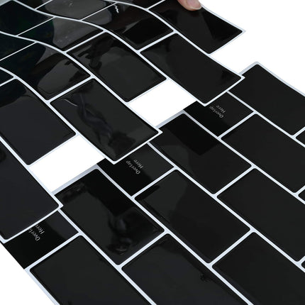 Subway flise 10 pcs Sort 30 x 30 cm Polyurethan og PET