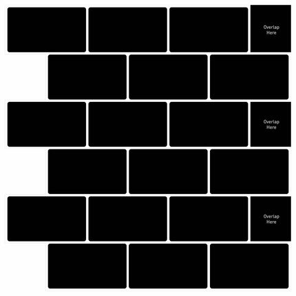 Subway flise 20 pcs Sort 30 x 30 cm Polyurethan og PET