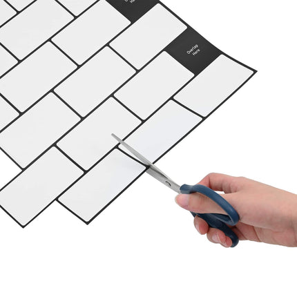 Subway flise 20 pcs Hvid sort 30 x 30 cm Polyurethan og PET