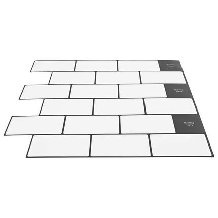 Subway flise 20 pcs Hvid sort 30 x 30 cm Polyurethan og PET