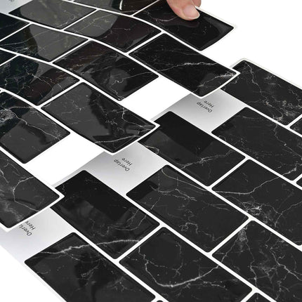 Subway flise 20 pcs Sort marmor 30 x 30 cm Polyurethan og PET