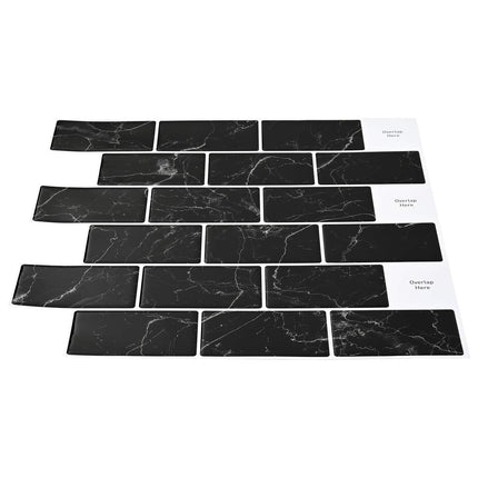 Subway flise 20 pcs Sort marmor 30 x 30 cm Polyurethan og PET