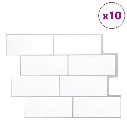 Subway flise 10 pcs Hvid grå 29 x 21 cm Polyurethan og PET