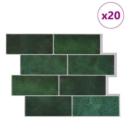 Subway flise 20 pcs Mørkegrøn 29 x 21 cm Polyurethan og PET