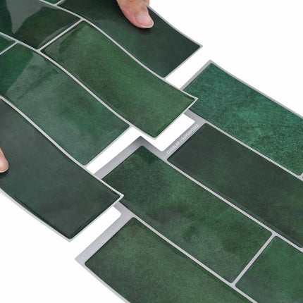 Subway flise 50 pcs Mørkegrøn 29 x 21 cm Polyurethan og PET