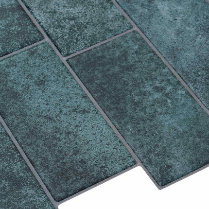 Subway flise 10 pcs Blå grøn 29 x 21 cm Polyurethan og PET