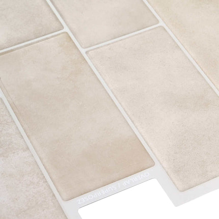 Subway flise 10 pcs Beige marmor 29 x 21 cm Polyurethan og PET
