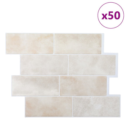 Subway flise 50 pcs Beige marmor 29 x 21 cm Polyurethan og PET