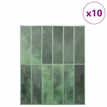 Rektangulær flise 10 pcs Mørkegrøn 29 x 23 x 0,08 cm