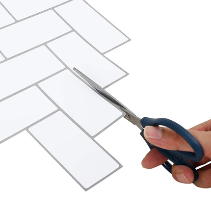 Fiskebensflise 10 pcs Hvid grå 30 x 30 cm Polyurethan og PET