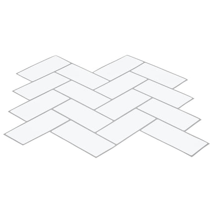 Fiskebensflise 50 pcs Hvid grå 30 x 30 cm Polyurethan og PET