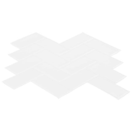 Fiskebensflise 20 pcs Hvid 30 x 30 cm Polyurethan og PET