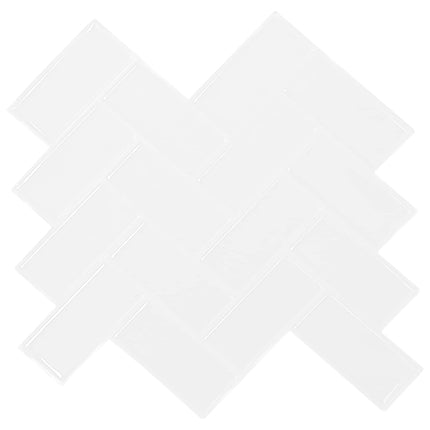Fiskebensflise 50 pcs Hvid 30 x 30 cm Polyurethan og PET