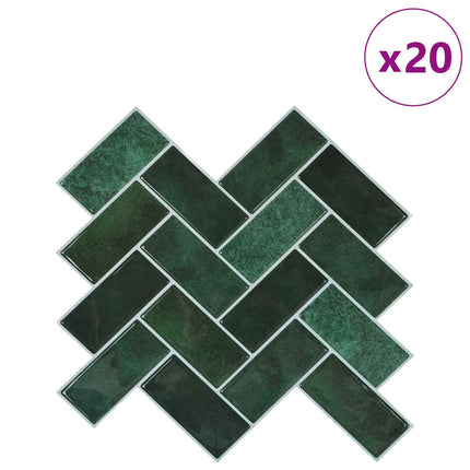 Fiskebensflise 20 pcs Mørkegrøn 30 x 30 cm Polyurethan og PET