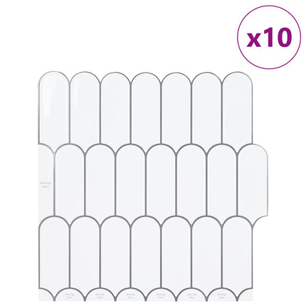 Fjerflise 10 pcs Hvid grå 30 x 30 cm Polyurethan og PET
