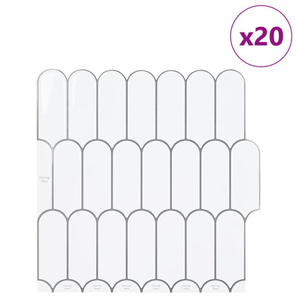 Fjerflise 20 pcs Hvid grå 30 x 30 cm Polyurethan og PET