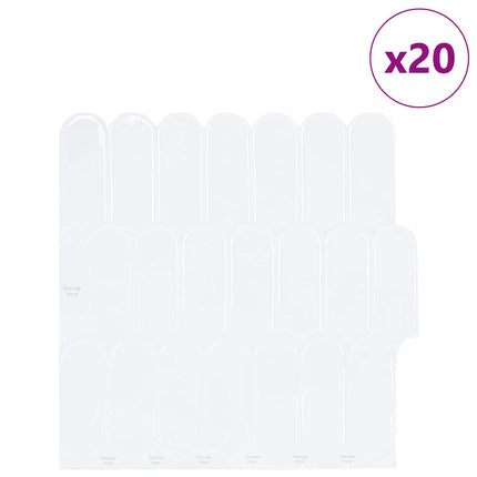 Fjerflise 20 pcs Hvid 30 x 30 cm Polyurethan og PET