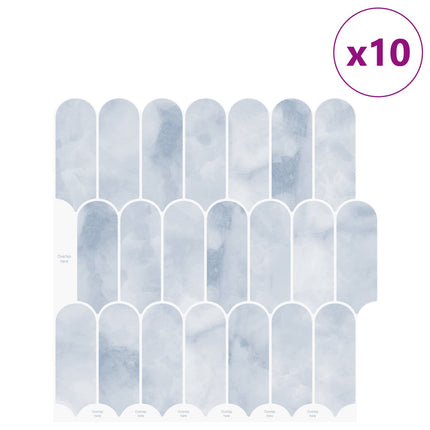Fjerflise 10 pcs Lyseblå 30 x 30 cm Polyurethan og PET