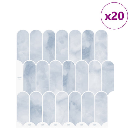 Fjerflise 20 pcs Lyseblå 30 x 30 cm Polyurethan og PET