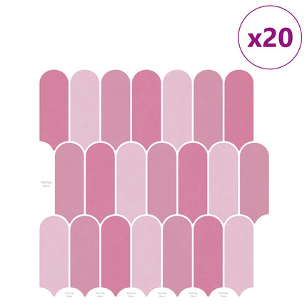 Fjerflise 20 pcs Lyserød 30 x 30 cm Polyurethan og PET